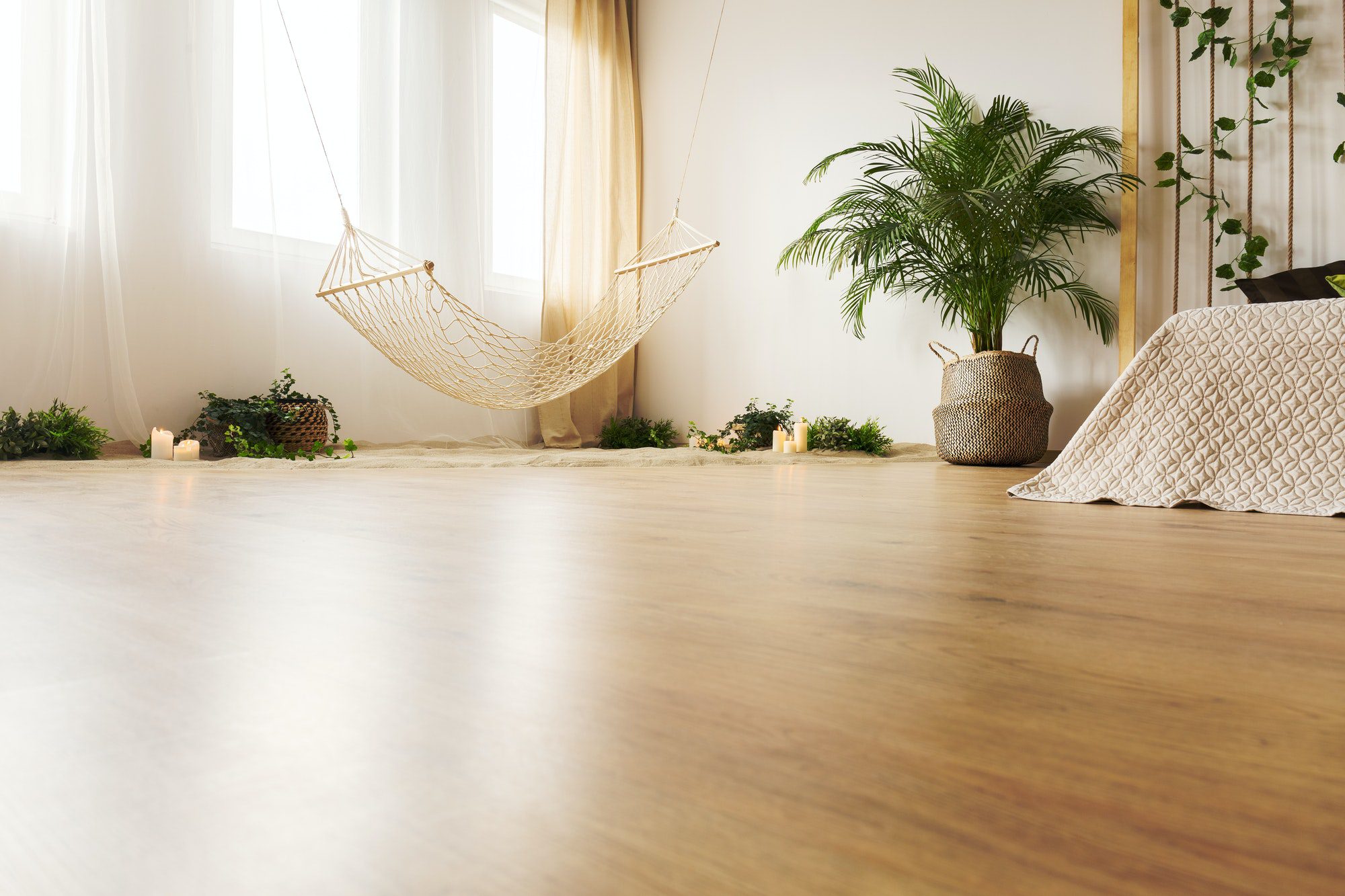 Bedroom with hardwood floor